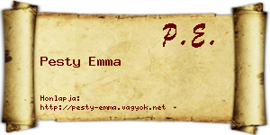 Pesty Emma névjegykártya